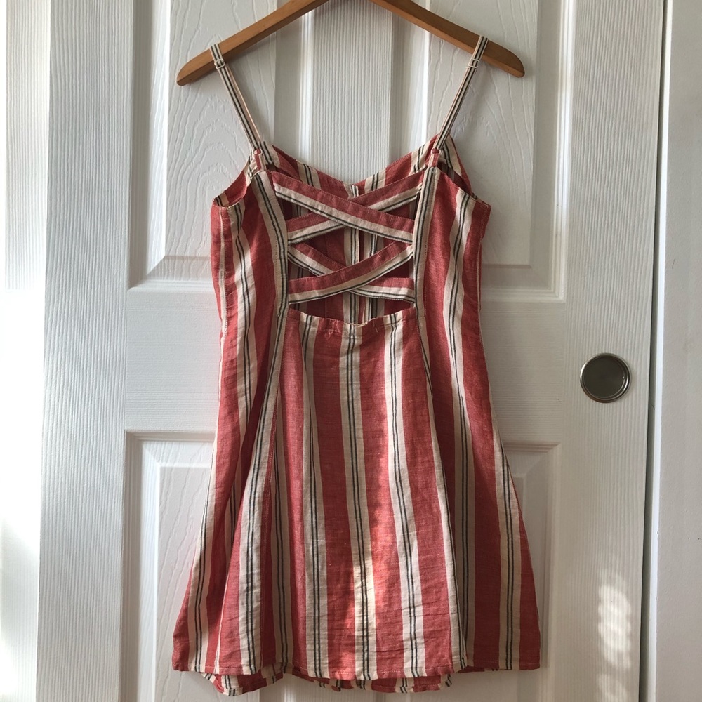 Urban Outfitter Red Striped Botton front Dress 🔴 - Picture 5 of 6